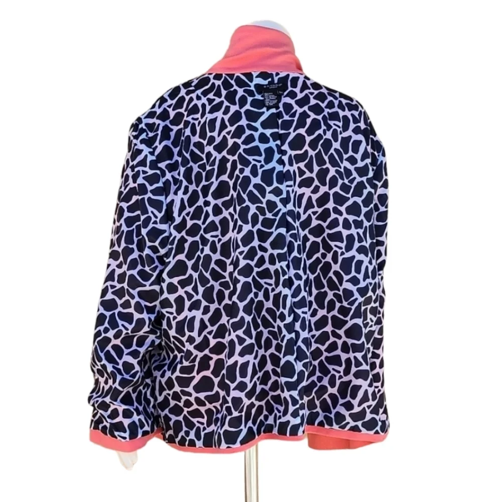 SANDRO Pink Peacoat 3X Double Breasted Statement Coat Giraffe Print Lined Plus - Picture 13 of 17